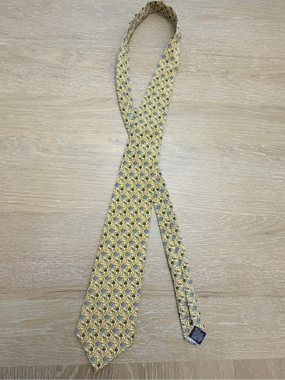 Italian Vintage Yellow Geometric Medallion Men's Tie